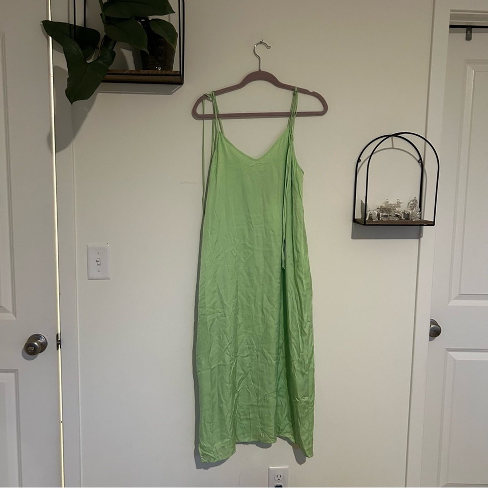 NWT & Other Stories Light Green Sleeveless Spaghetti Strap Midi Dress Size 12